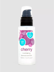 Lovehoney Cherry Flavoured Lube - Water Based Edible Lube Gel for Oral Play - Fruity Lubricant Suitable for Men, Women, Couples  - 100ml مزلق مطعم بطعم الكرز