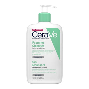 CeraVe Foaming Cleanser | 473ml for Normal to Oily Skin غسول رغوة للبشرة الدهنية او العادية من سيرافي حجم كبير الاصدار الأنكليزي